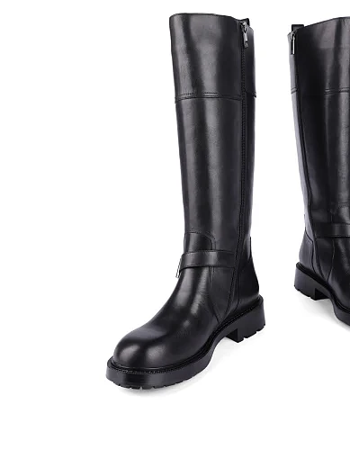 Жіночі чоботи MIRATON шкіряні чорні(JC046-3A) - фото 2 - Miraton