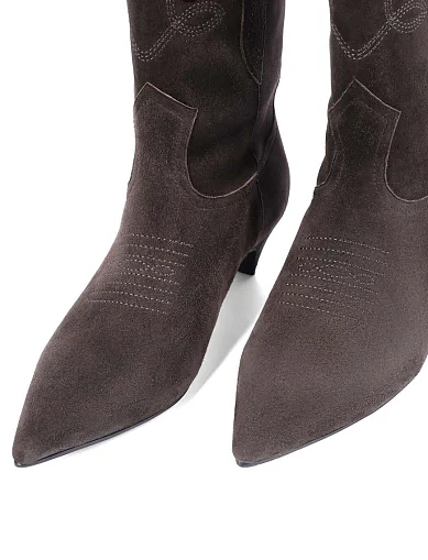 Жіночі черевики MIRATON велюрові сірі(JC056D-5A) - фото 5 - Miraton