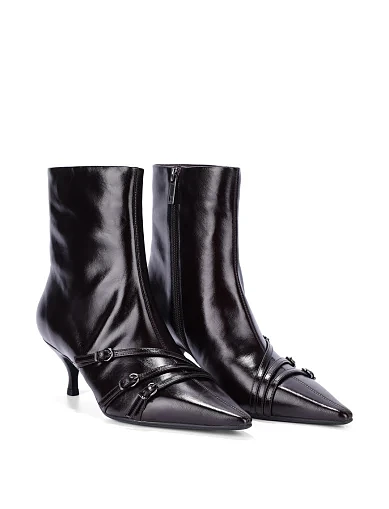 Женские ботинки MIRATON кожаные бордовые - фото 3 - Miraton