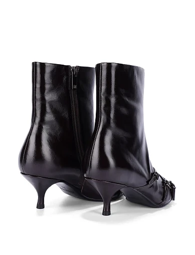 Женские ботинки MIRATON кожаные бордовые - фото 4 - Miraton