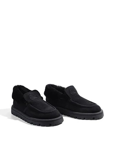 Женские туфли лоферы Helena Soretti замшевые черные - фото 3 - Miraton