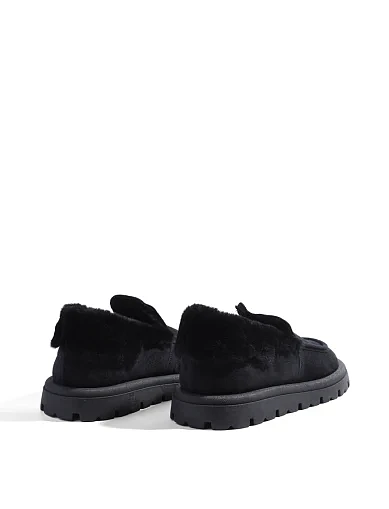 Женские туфли лоферы Helena Soretti замшевые черные - фото 4 - Miraton