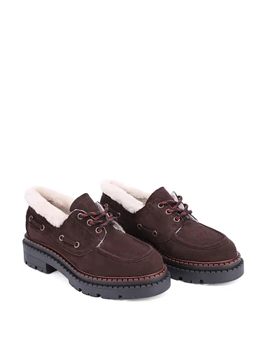 Женские туфли замшевые коричневые - фото 3 - Miraton