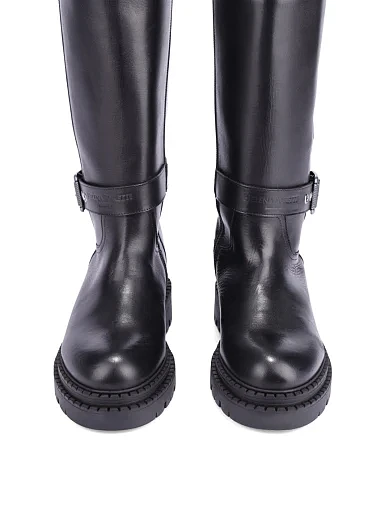 Жіночі чоботи шкіряні чорні(MOBILE FW2670) - фото 5 - Miraton