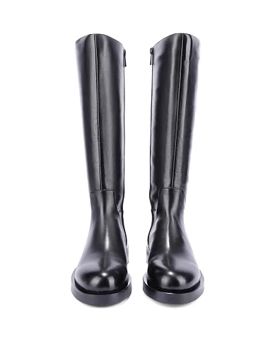 Женские сапоги кожаные черные - фото 2 - Miraton