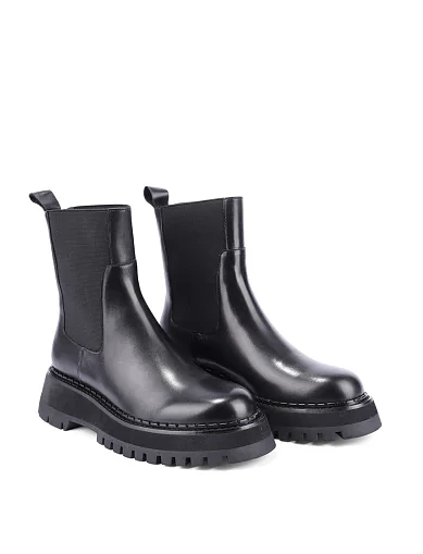 Жіночі черевики челсі MIRATON шкіряні чорні(A25157-681) - фото 3 - Miraton