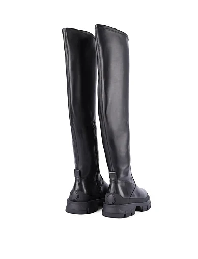 Женские ботфорты MIRATON кожаные черные - фото 4 - Miraton