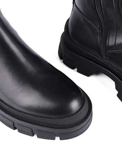 Женские ботфорты MIRATON кожаные черные - фото 5 - Miraton