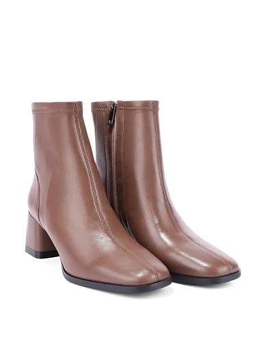 Женские ботинки MIRATON кожаные бежевые - фото 3 - Miraton