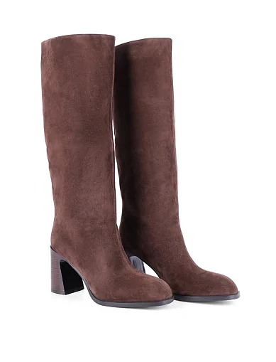 Женские сапоги Attizzare велюровые коричневые - фото 3 - Miraton