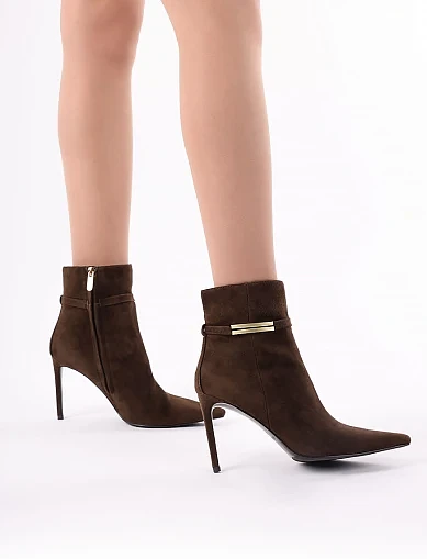 Жіночі черевики MiaMay велюрові коричневі(25125S-T0501) - фото 1 - Miraton