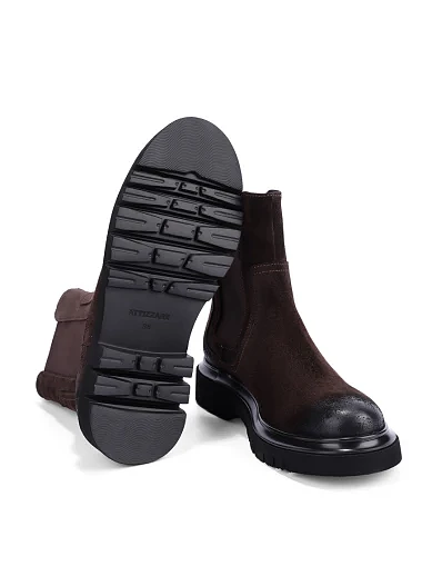 Женские ботинки челси Attizzare велюровые коричневые - фото 2 - Miraton