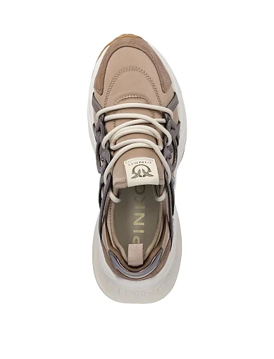 Женские кроссовки Pinko кожаные бежевые - фото 4 - Miraton