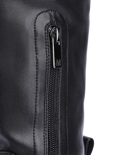 Женские ботфорты кожаные черные - фото 2 - Miraton