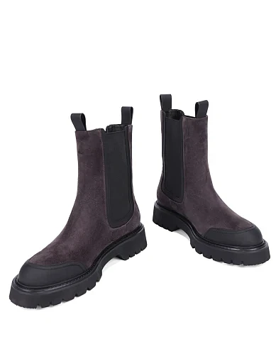 Женские ботинки челси MIRATON велюровые серые - фото 2 - Miraton