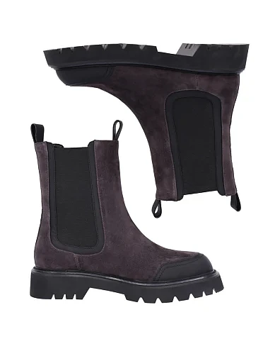 Женские ботинки челси MIRATON велюровые серые - фото 5 - Miraton