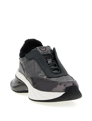 Женские кроссовки Pinko кожаные серые - фото 2 - Miraton