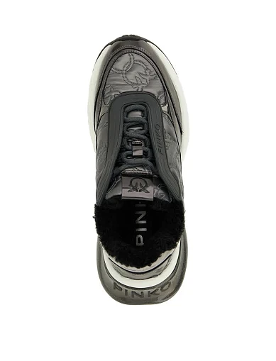 Женские кроссовки Pinko кожаные серые - фото 4 - Miraton