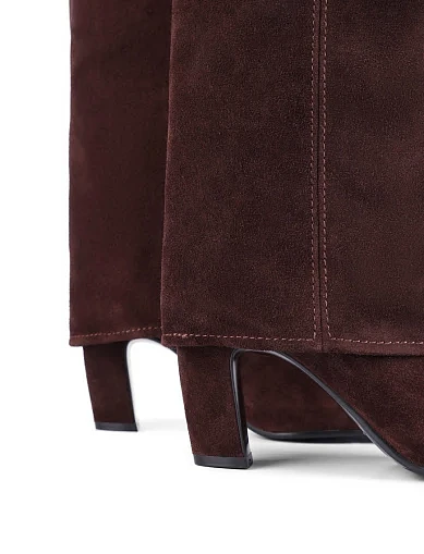 Женские сапоги MIRATON велюровые коричневые - фото 2 - Miraton
