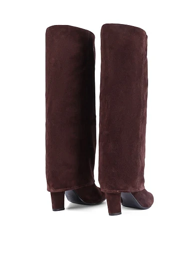 Женские сапоги MIRATON велюровые коричневые - фото 4 - Miraton