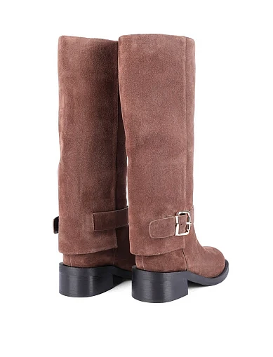 Жіночі чоботи MIRATON велюрові коричневі(2533-1601) - фото 4 - Miraton