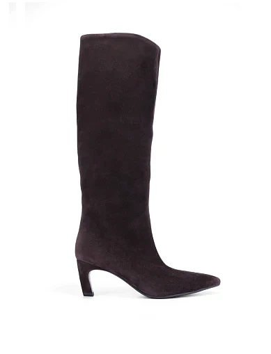 Женские сапоги MIRATON велюровые коричневые - фото 2 - Miraton