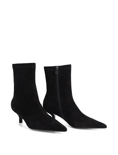 Женские ботинки MIRATON велюровые черные - фото 3 - Miraton