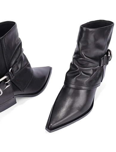 Женские ботинки MIRATON кожаные черные - фото 2 - Miraton