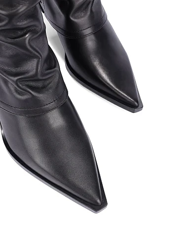 Женские ботинки MIRATON кожаные черные - фото 5 - Miraton