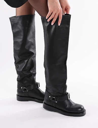 Женские ботфорты MIRATON кожаные черные - фото 1 - Miraton