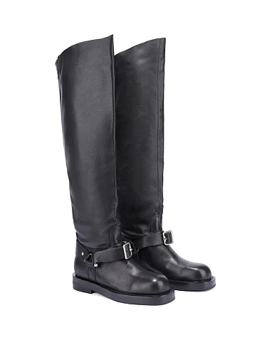 Женские ботфорты MIRATON кожаные черные - фото 4 - Miraton