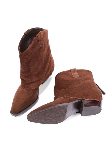 Жіночі черевики MIRATON велюрові коричневі(RY932K-793) - фото 5 - Miraton