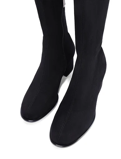 Женские ботфорты из искусственной замши черные - фото 5 - Miraton