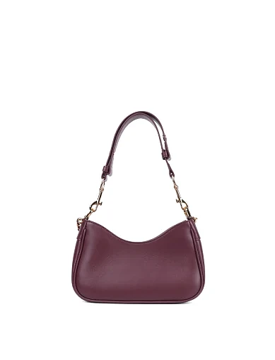 Женская сумка через плечо Love Moschino кожаная бордовая - фото 3 - Miraton