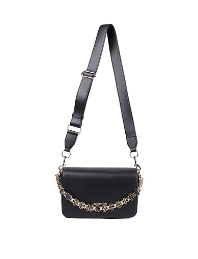 Женская сумка через плечо Love Moschino кожаная черная - фото 6 - Miraton