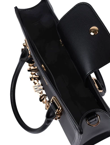 Женская сумка Love Moschino кожаная черная - фото 5 - Miraton