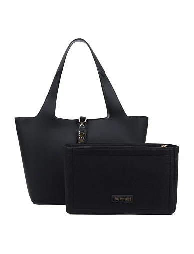 Женская сумка тоут из экокожи черная - фото 7 - Miraton