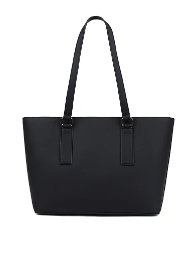 Женская сумка тоут кожаная черная - фото 3 - Miraton