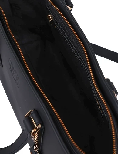 Женская сумка тоут кожаная черная - фото 5 - Miraton