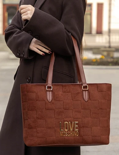 Жіноча сумка шоппер з екошкіри коричнева(JC4123PP0NKB120A) - фото 2 - Miraton
