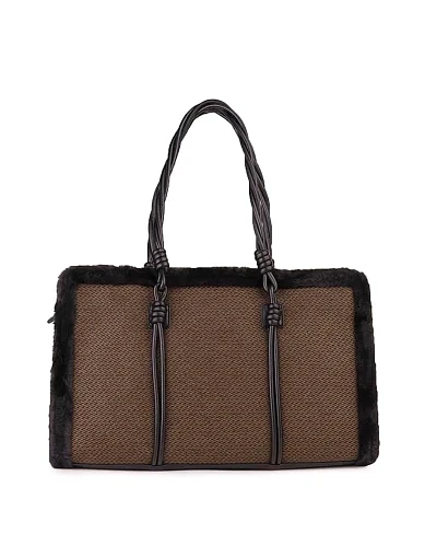 Женская сумка из экокожи коричневая - фото 4 - Miraton