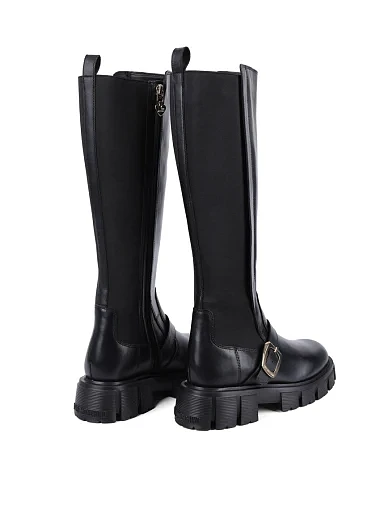 Жіночі чоботи Love Moschino шкіряні чорні(JA26015G1NIA0000) - фото 4 - Miraton