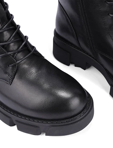 Женские ботинки кожаные черные - фото 6 - Miraton