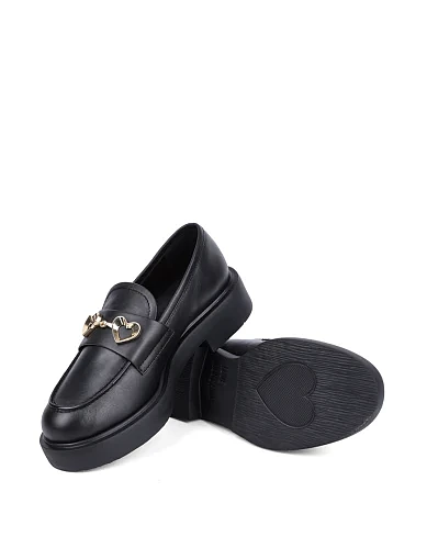 Женские туфли Love Moschino кожаные черные - фото 2 - Miraton