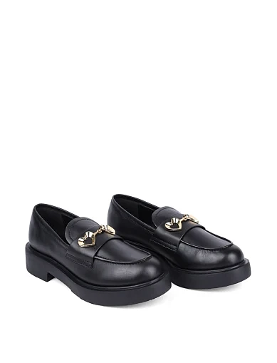 Женские туфли Love Moschino кожаные черные - фото 3 - Miraton