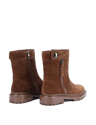 Женские ботинки Attizzare велюровые бежевые - фото 4 - Miraton