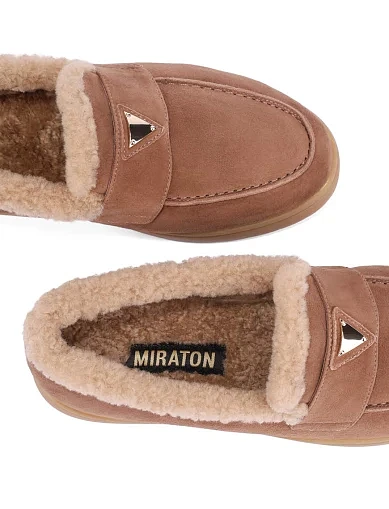 Жіночі слипери велюрові бежеві(Y078-50) - фото 2 - Miraton