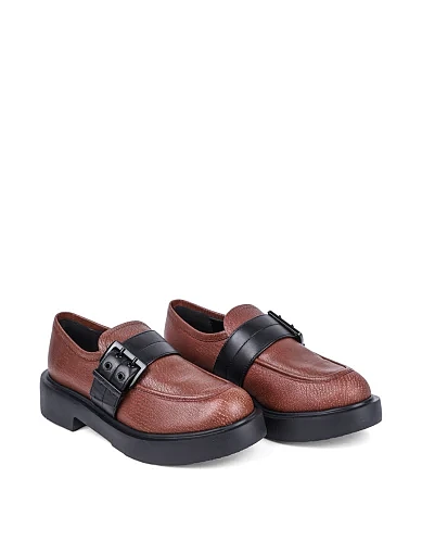 Жіночі туфлі Love Moschino шкіряні коричневі(JA10134G1NJFX300) - фото 3 - Miraton