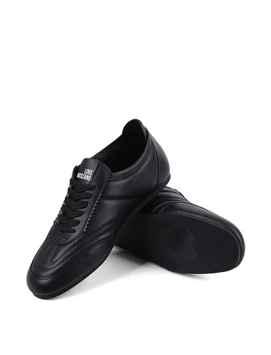 Женские кеды Love Moschino кожаные черные - фото 2 - Miraton