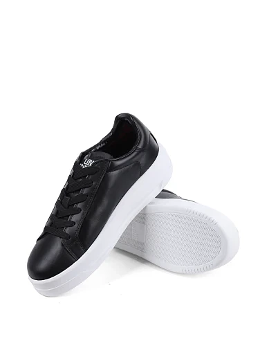 Женские кеды Love Moschino кожаные черные - фото 2 - Miraton